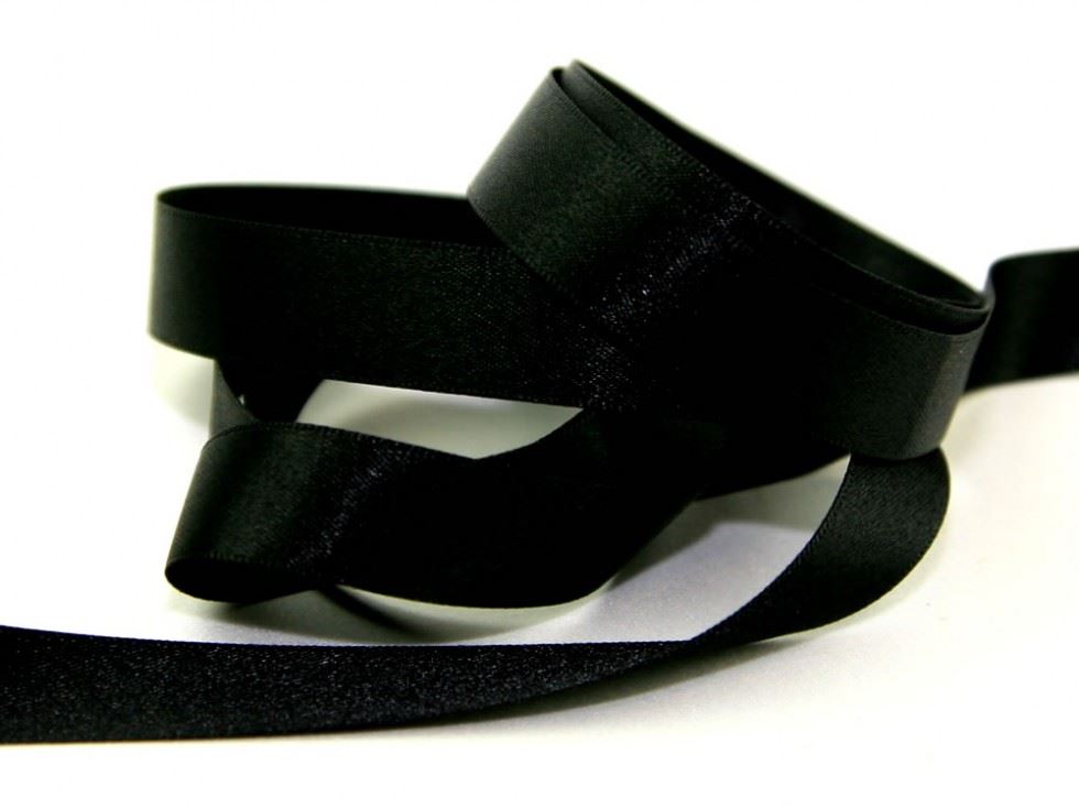 Berisfords 10 Black Double Faced Satin Ribbon