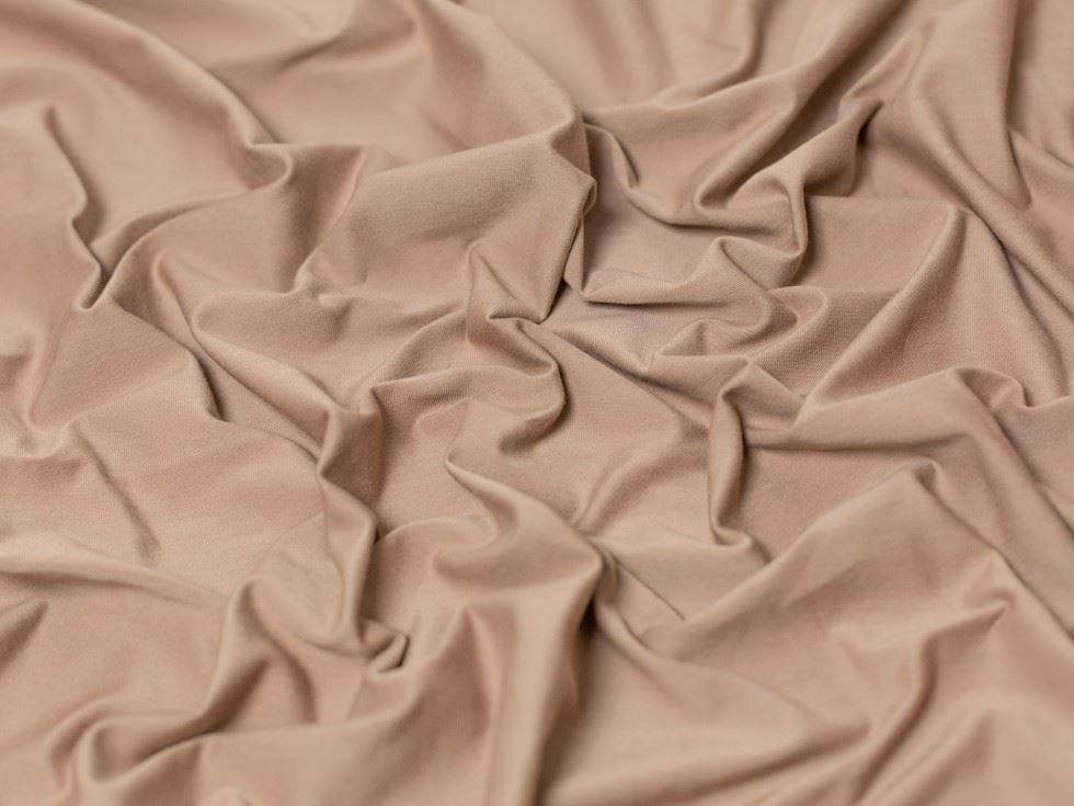 Minerva Core Range Camel Cotton Lycra Jersey Stretch Knit Fabric