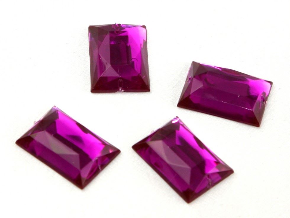 Rectangle Acrylic Jewels Fuchsia Pink
 