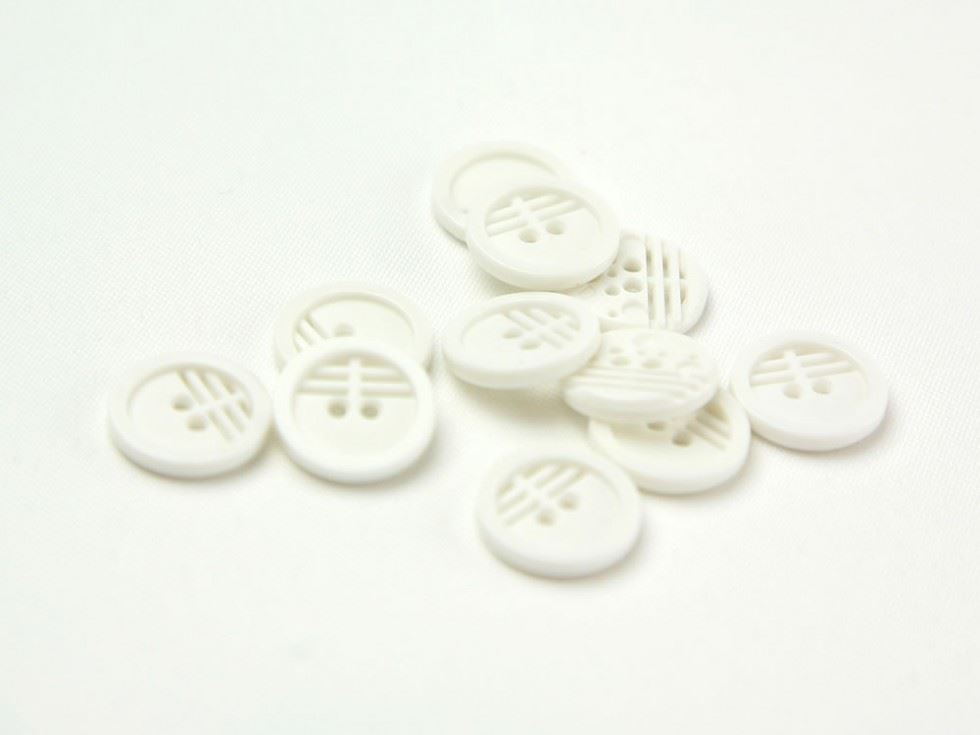 Dill Round Retro Buttons (Value Pack) White
 