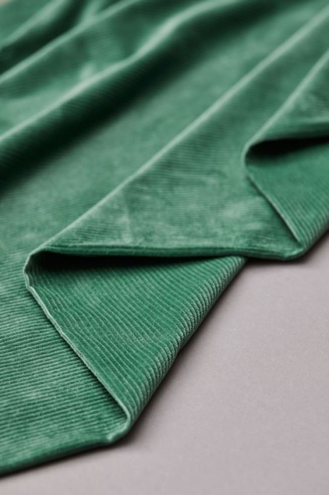 Mind The Maker Chalky Green Organic Kora Stretch Woven Corduroy Fabric
