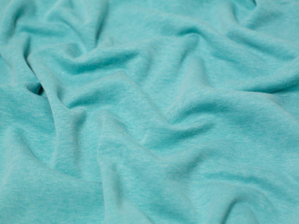 Minerva Core Range Marine Melange Polycotton Fleece Back Sweatshirt Stretch Knit Fabric