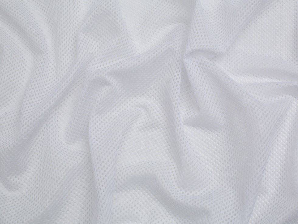 Minerva Core Range Airtex Mesh Stretch Knit Fabric White
 
