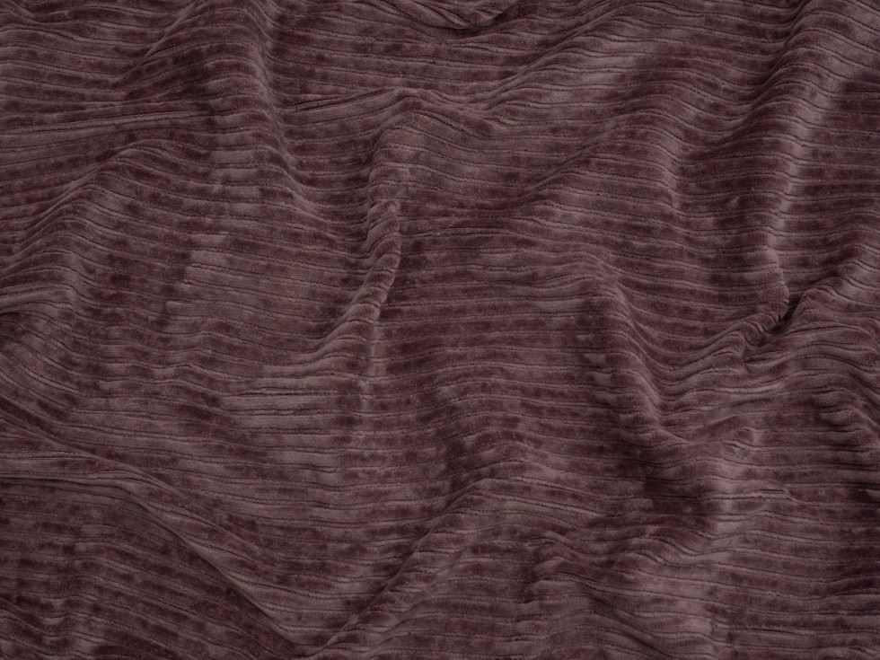Minerva Core Range Mauve 5 Wale Velour Rib Stretch Knit Cord Fabric