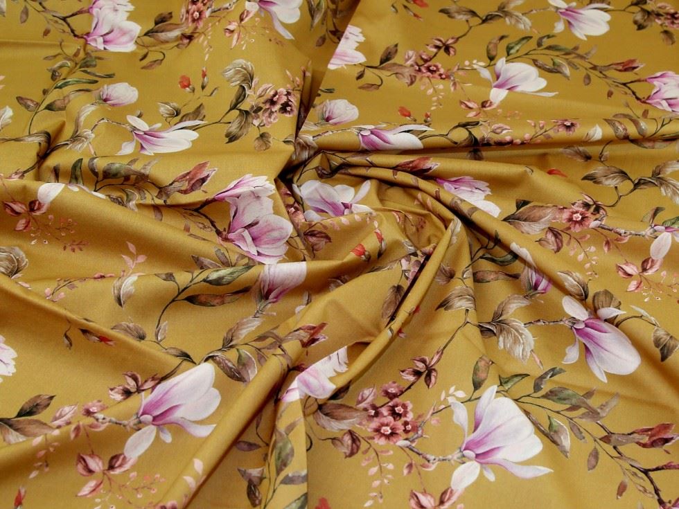 Gold Deadstock Cotton Lawn Fabric