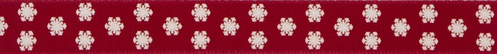 Berisfords Polka Flakes Ribbon Dark Red
 