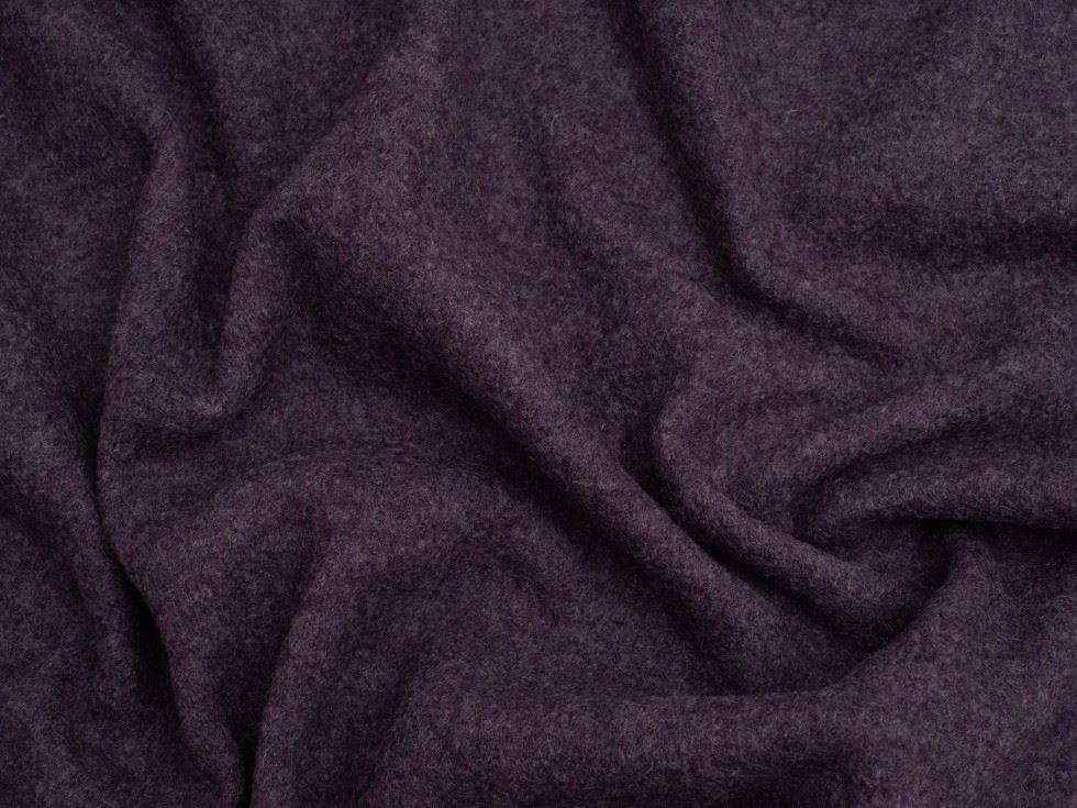 Minerva Core Range 100% Pure Boiled Wool Coating Fabric Melange Purple
 