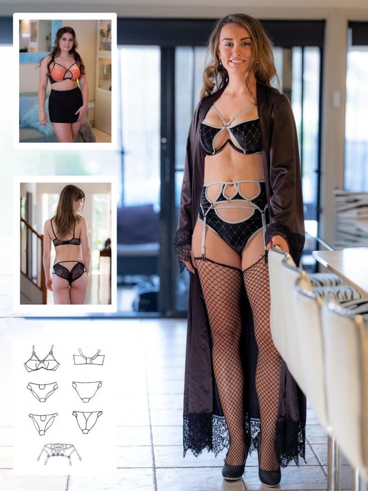 Booby Traps Paper Sewing Pattern Cage Bra & Briefs
 
