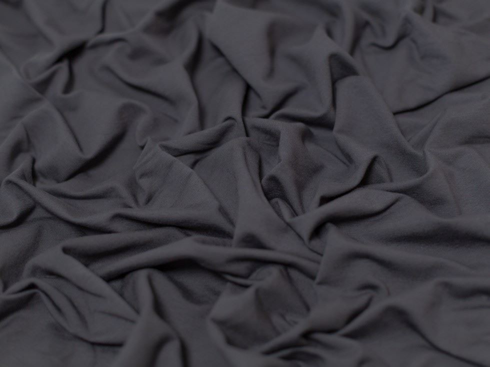 Minerva Core Range Anthracite Medium Loop Back French Terry Stretch Knit Fabric