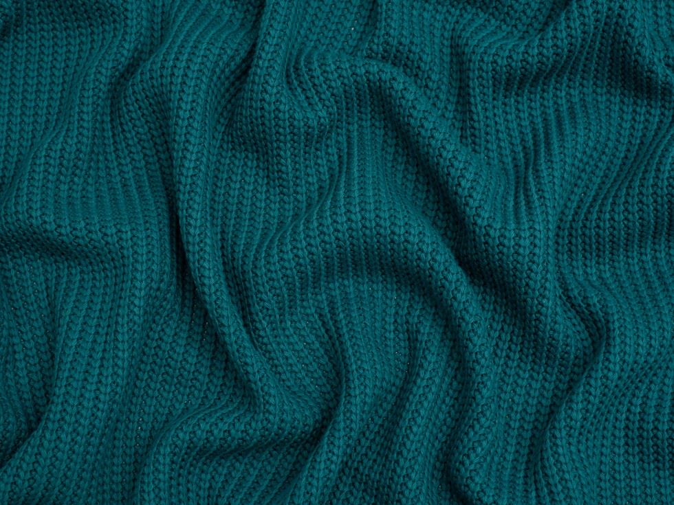 Minerva Core Range Chunky Cotton Sweater Knit Stretch Fabric Peacock
 