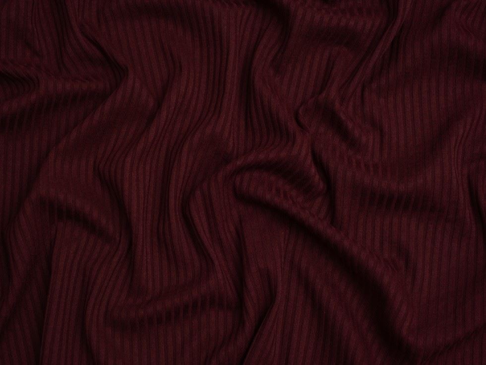 Minerva Core Range Narrow Viscose Rib Stretch Knit Fabric Wine
 