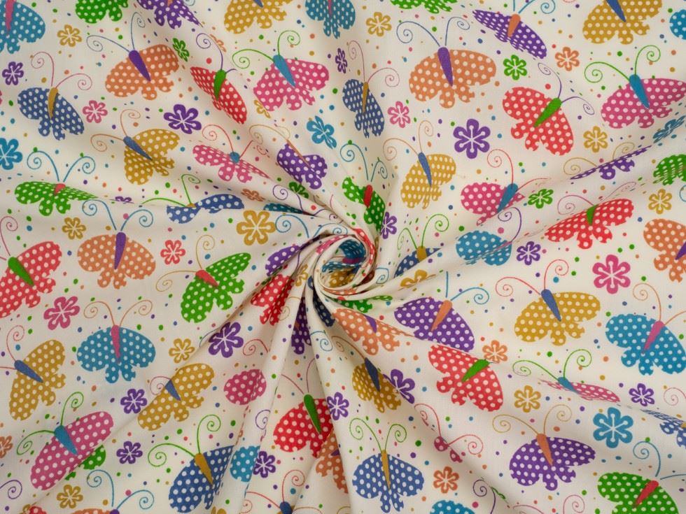 Multicoloured Printed Polycotton Fabric