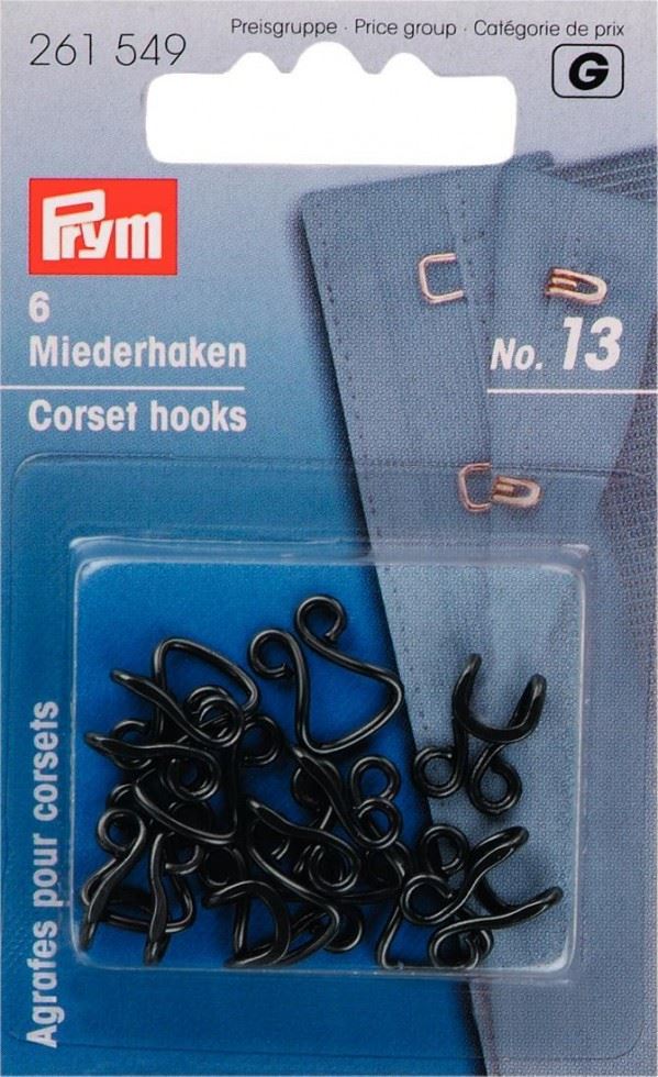 Prym Metal Corset Hooks Black
 
