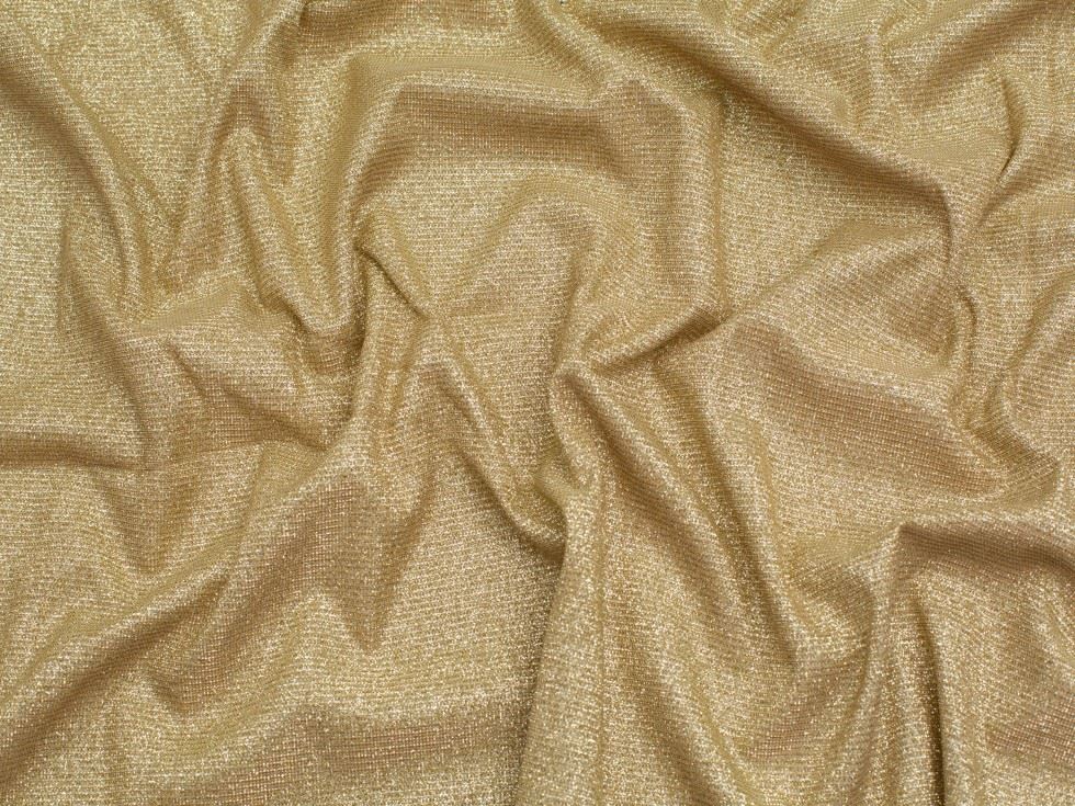 Minerva Core Range Starlight Sparkle Metallic Stretch Knit Fabric Gold
 