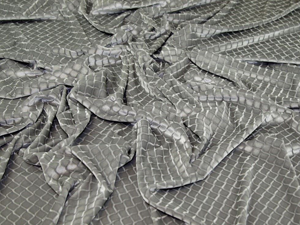 Silver Deadstock Velvet Stretch Knit Fabric