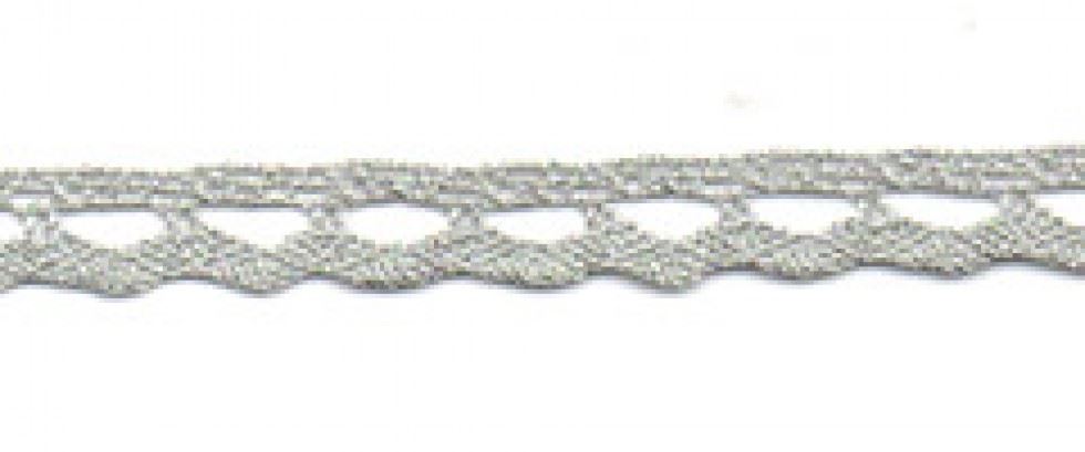 Essential Trimmings Light Silver Metallic Lace Trim