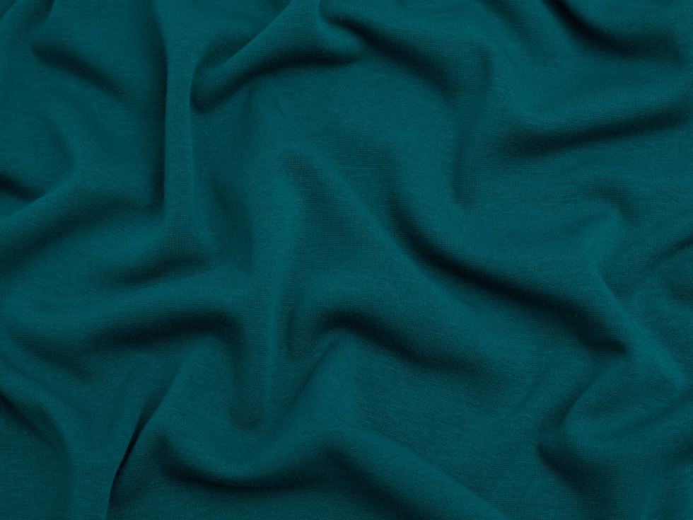 Minerva Core Range Fur Back Sweatshirt Stretch Knit Fabric Peacock
 