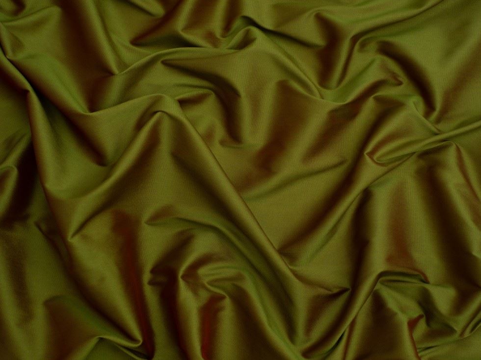 Minerva Core Range Olive Faux Silk Effect Taffeta Fabric