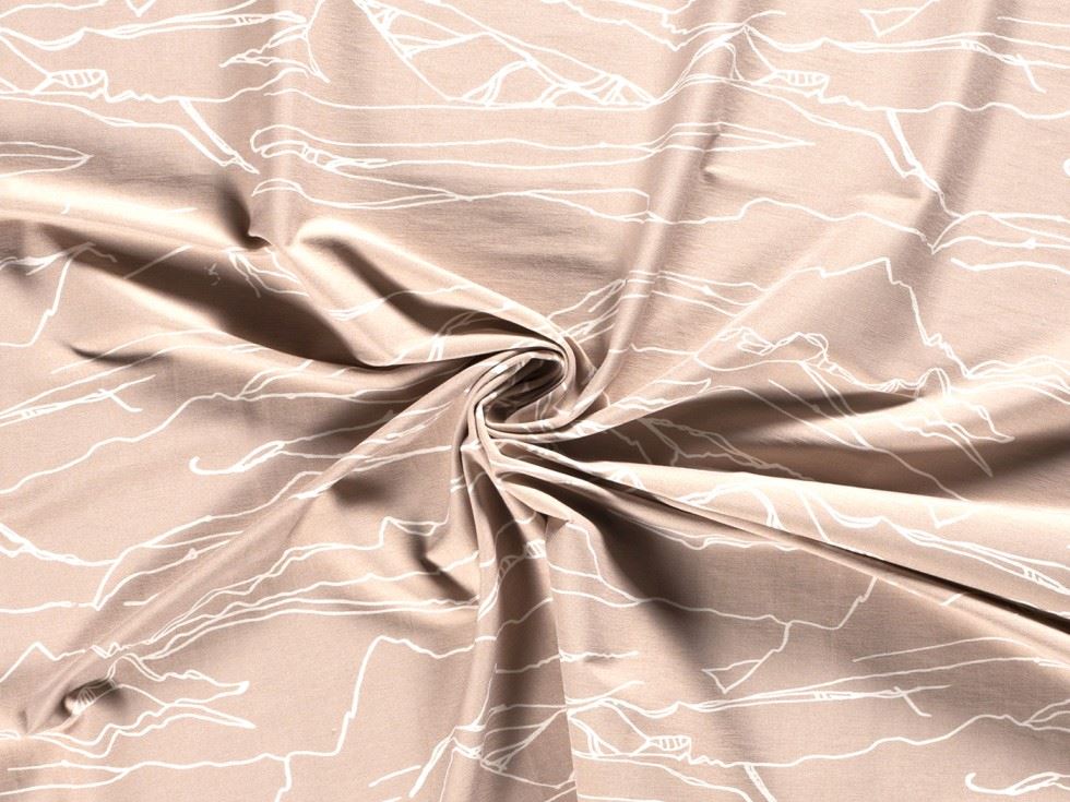 Stretch Woven Viscose Bengaline Fabric Beige
 