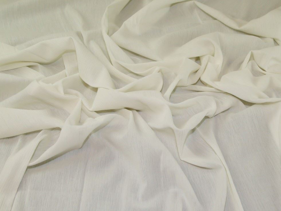 John Louden Ivory Crinkle Cotton Fabric