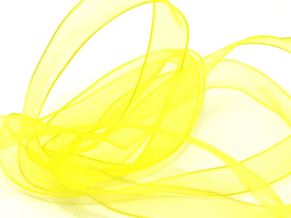 Berisfords 679 Yellow Wired Sheer Organza Ribbon