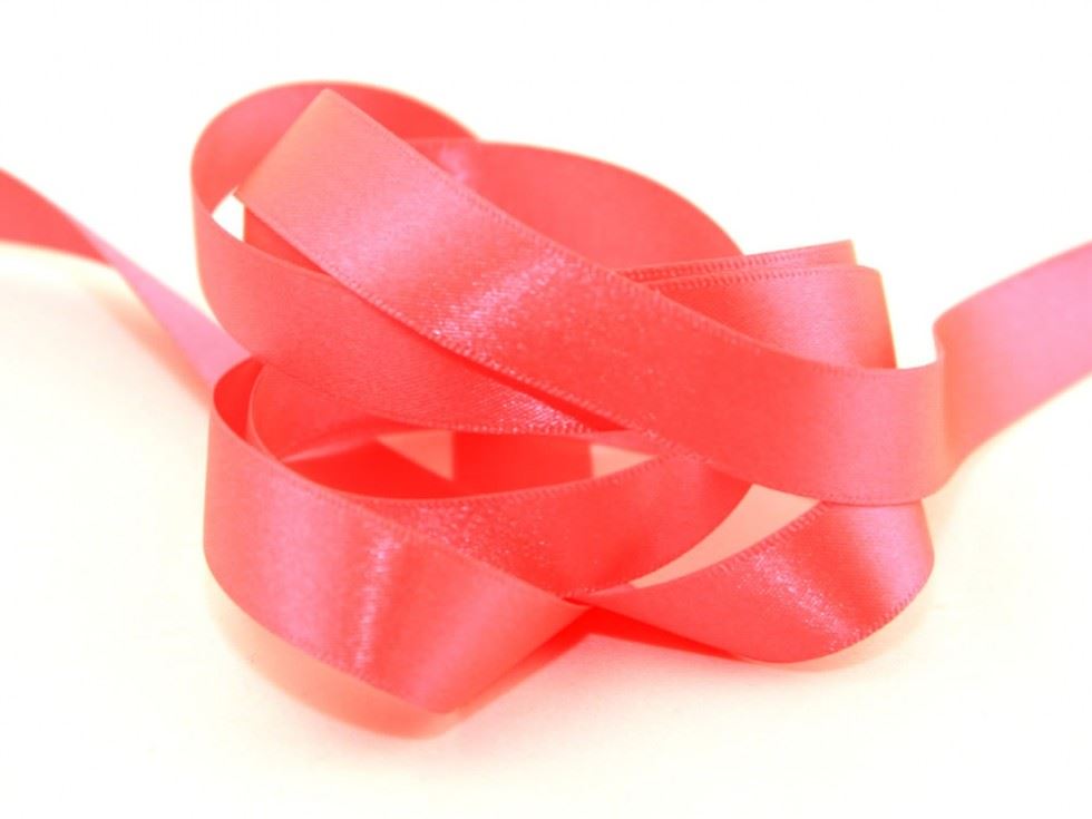 Berisfords 6845 Fluorescent Pink Double Faced Satin Ribbon