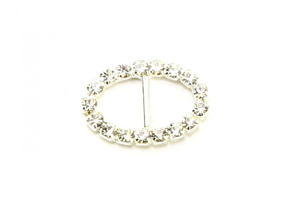 Silver Diamante Oval Buckles