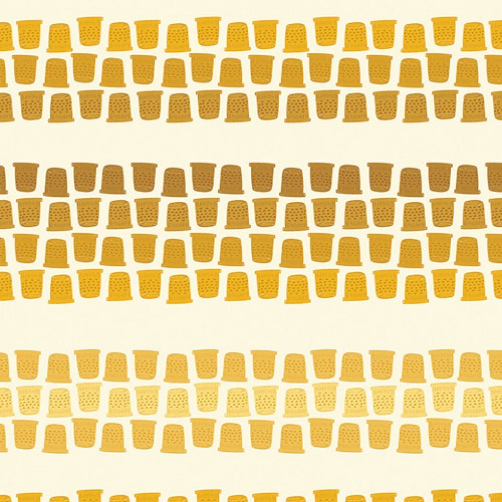 Art Gallery Fabrics Sew Obsessed 100% Cotton Poplin Fabric Thimble Lane Gold
 