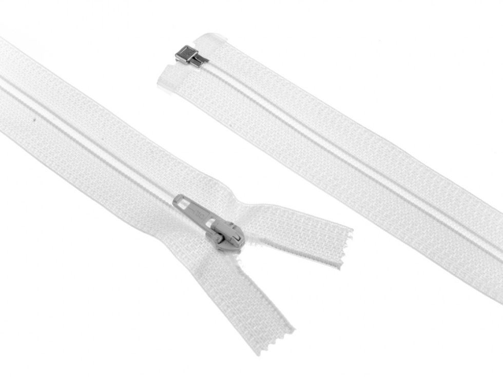 Nylon Open End Coat Zips White
 