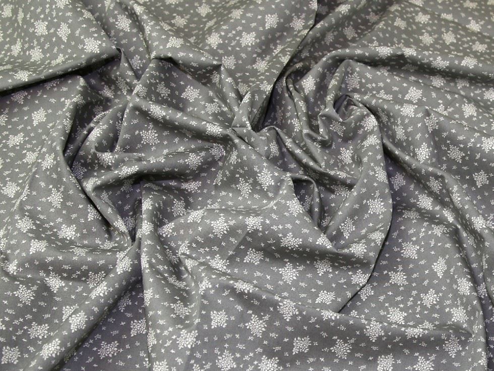 John Louden Silver 100% Cotton Poplin Fabric