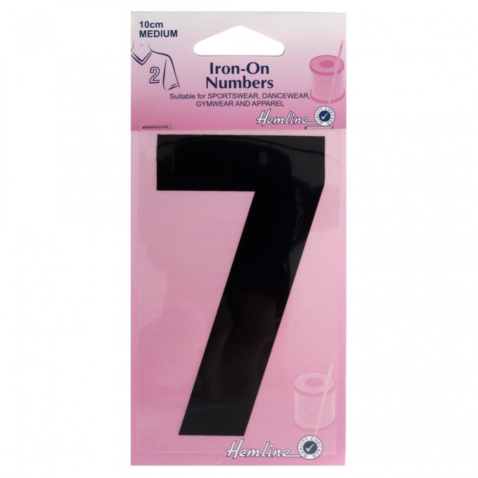 Hemline Black Number 7 Number Patch Motif