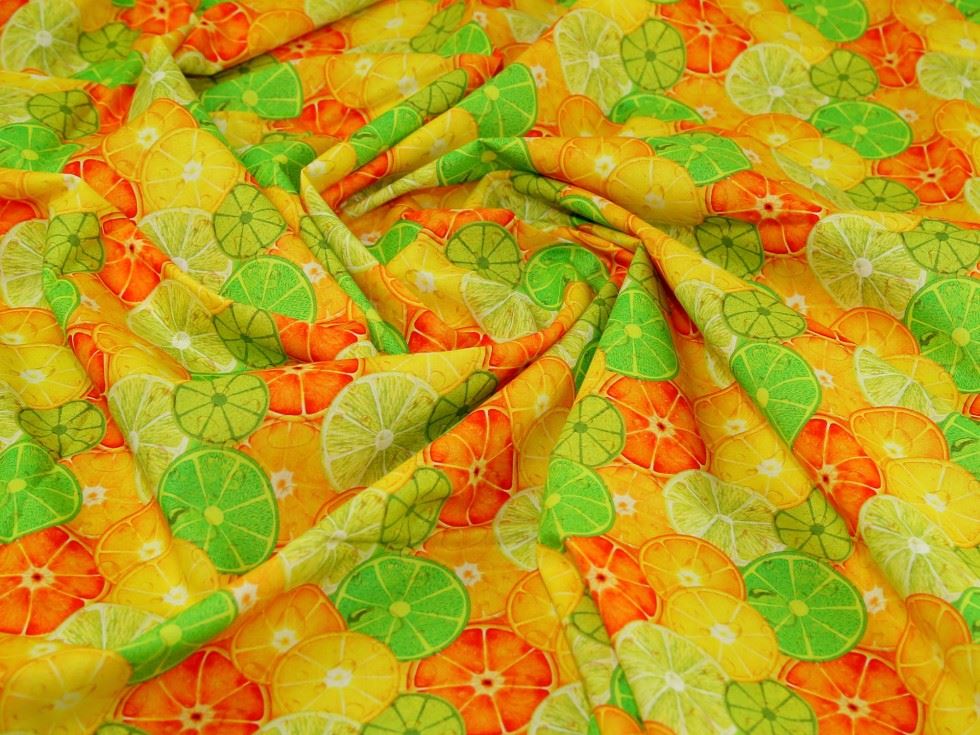 John Louden Green & Orange 100% Cotton Fabric