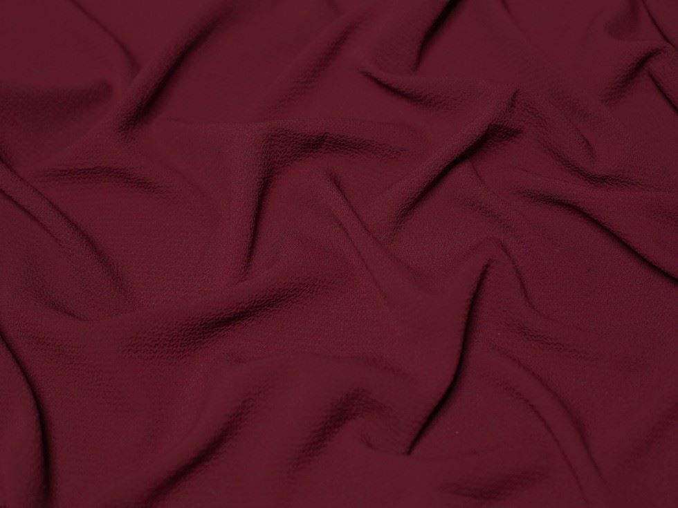 Minerva Core Range Pebble Textured Stretch Woven Crepe Fabric Wine
 