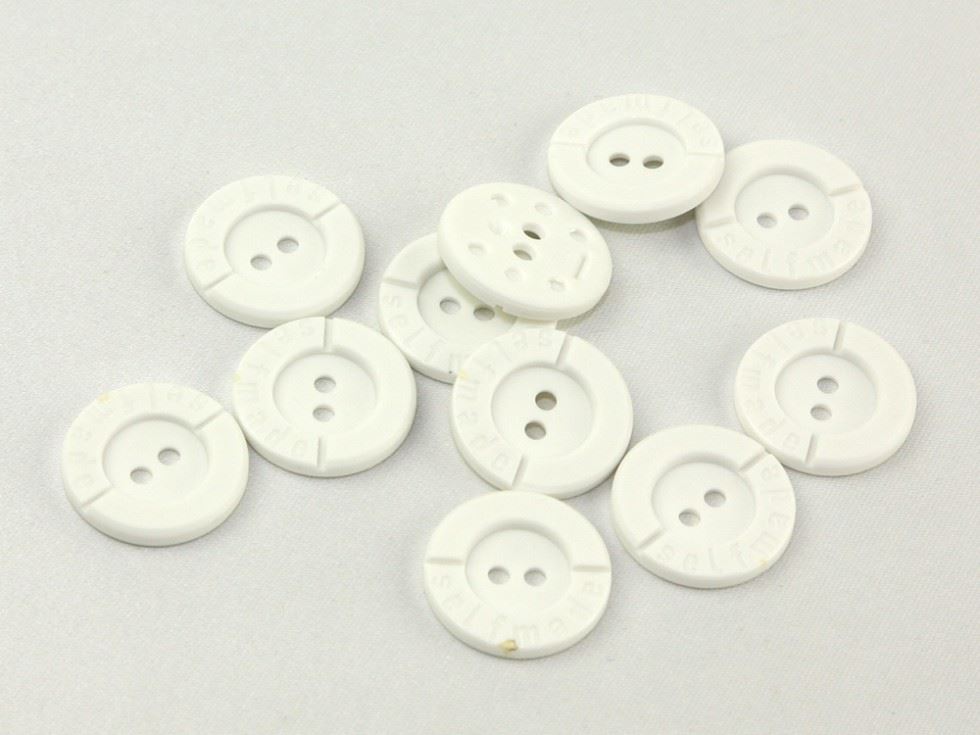 Dill White Round Selfmade Buttons (Value Pack)