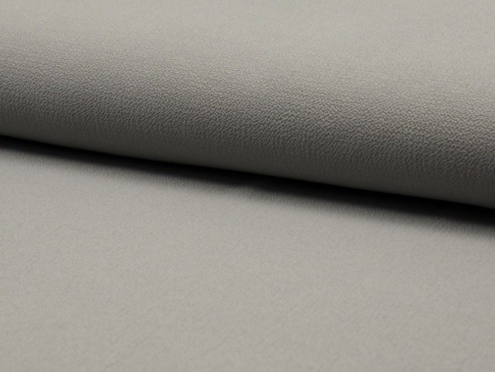 Grey Deadstock Textured Stretch Woven Pebble Crepe Fabric