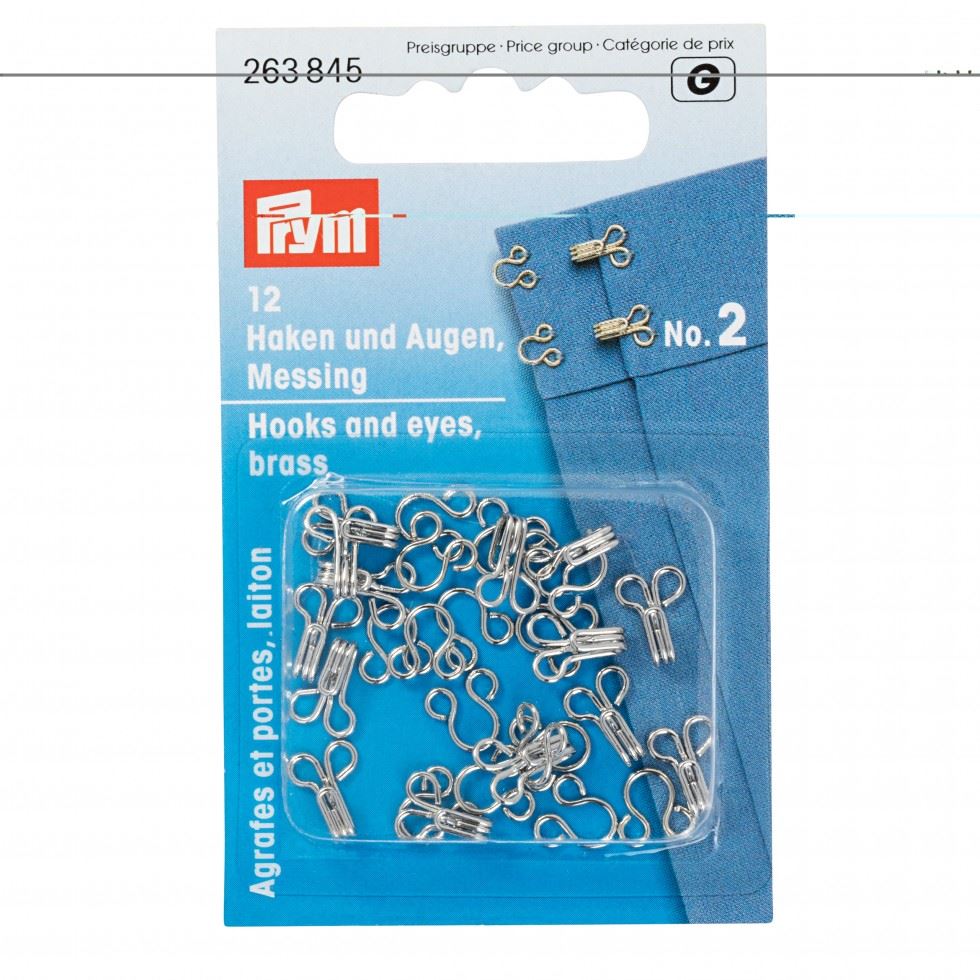 Prym Silver Hook & Eye Fasteners