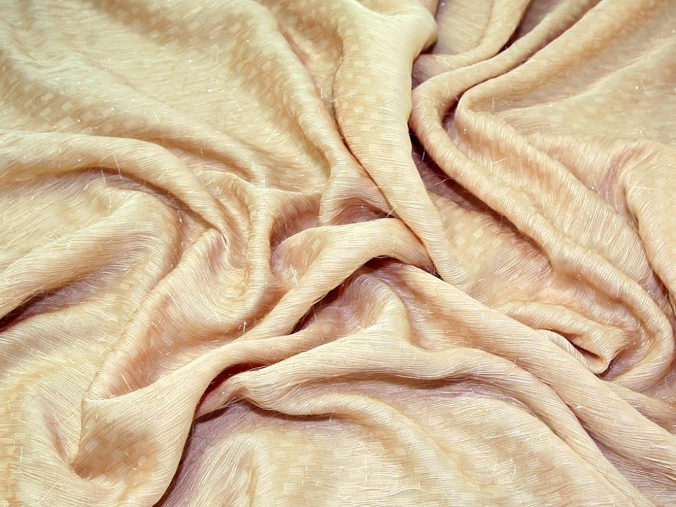 Deadstock Lurex Faux Fur Fabric Apricot
 
