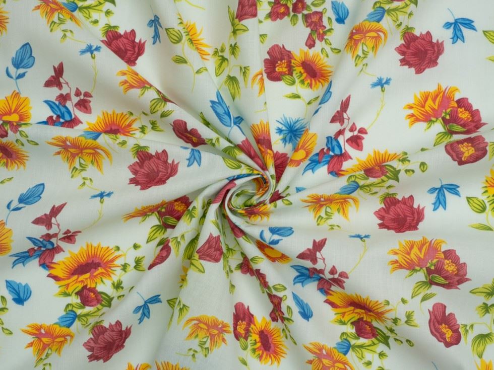 Mint Printed Polycotton Fabric