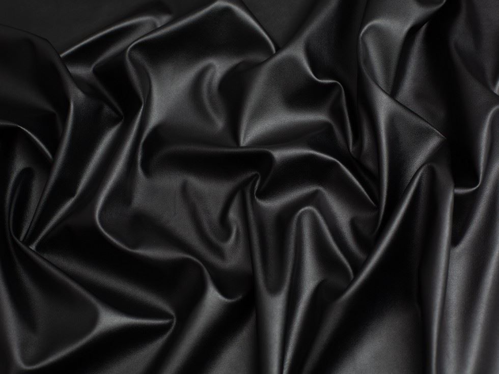 Minerva Core Range Black Soft Supple Stretch Faux Leather Fabric