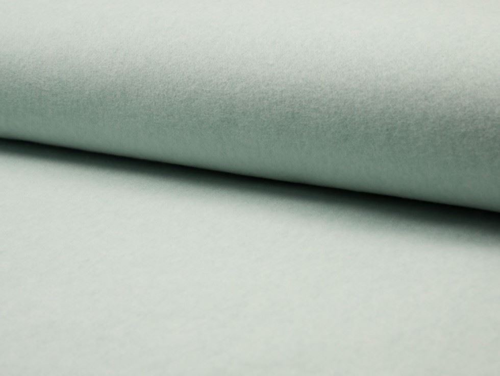 Deadstock Cotton Fleece Fabric Mint Green Melange