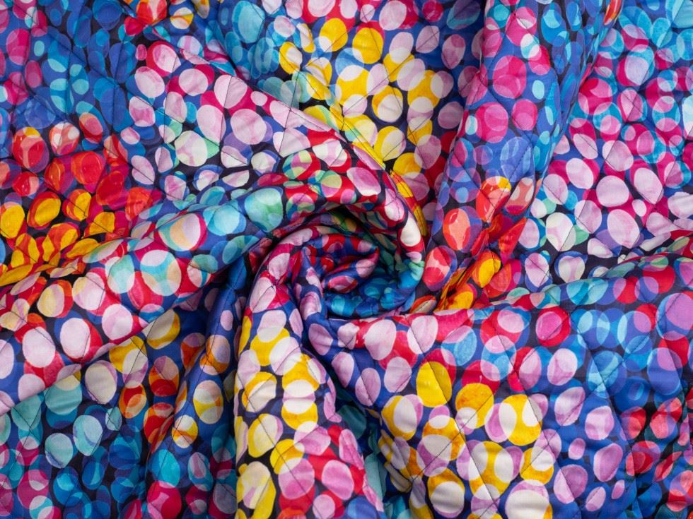 Minerva Exclusive Bubble Lights Pre Quilted Reversible Coating Fabric
 