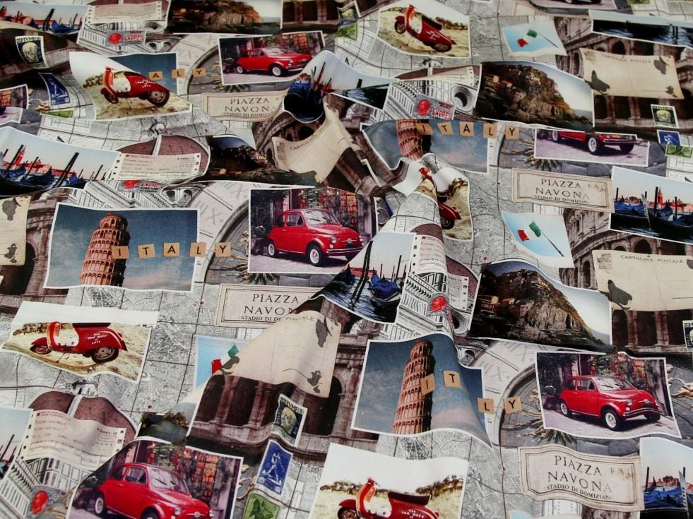 Multicoloured Deadstock Cotton Canvas Fabric