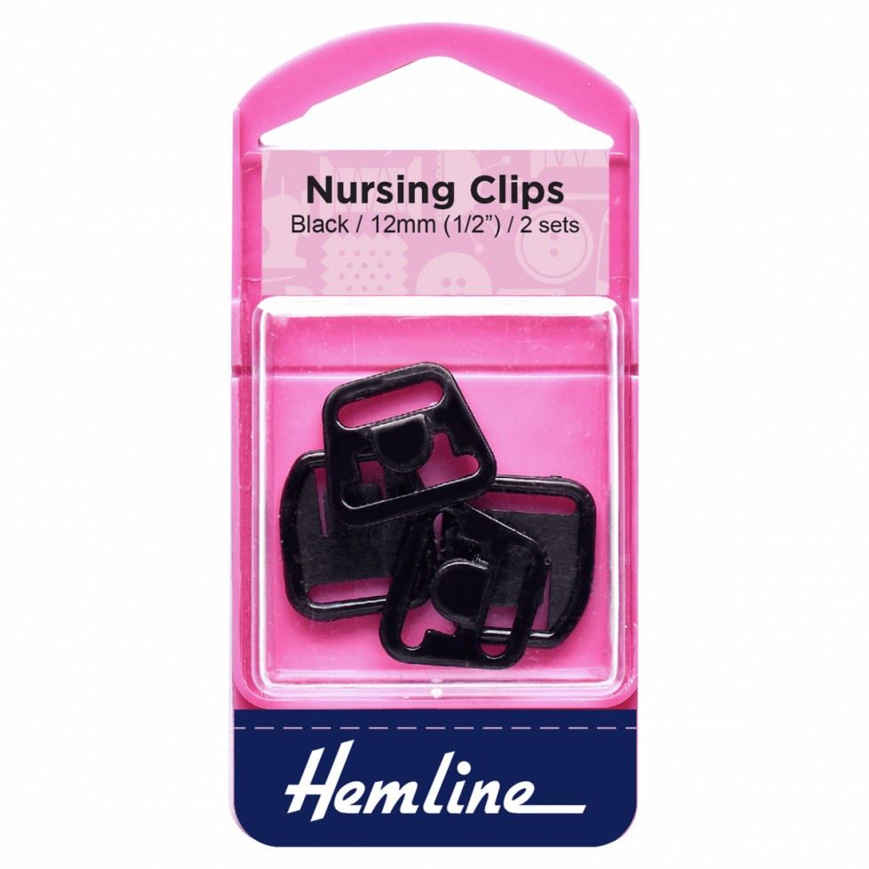 Hemline Black Nursing Clips