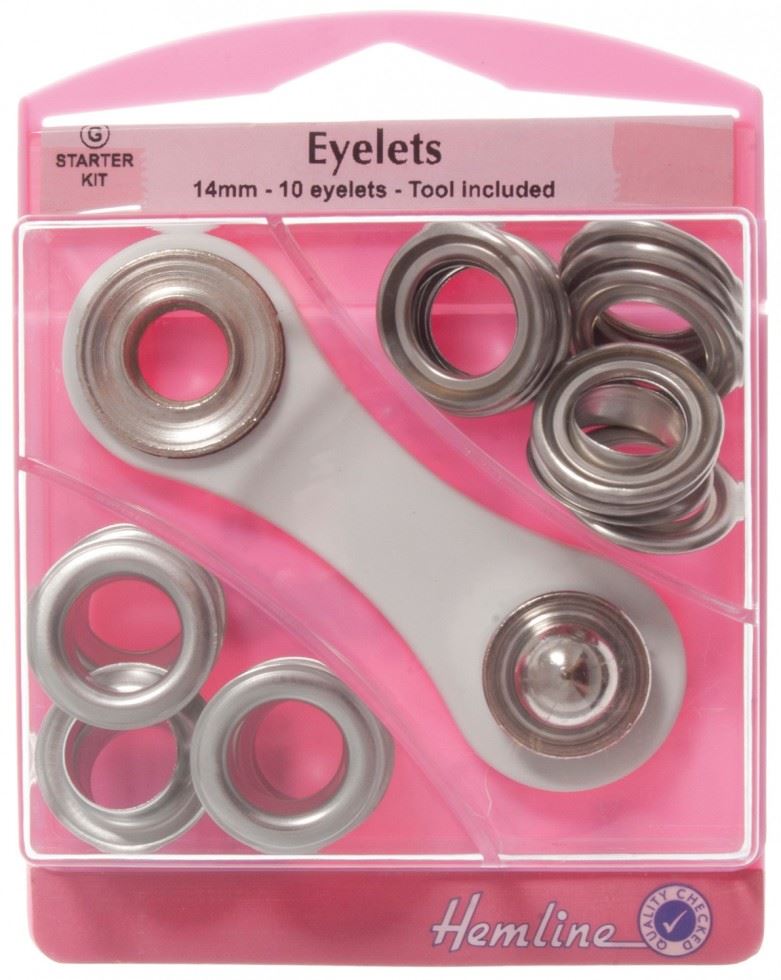 Hemline Silver Metal Eyelets Kit