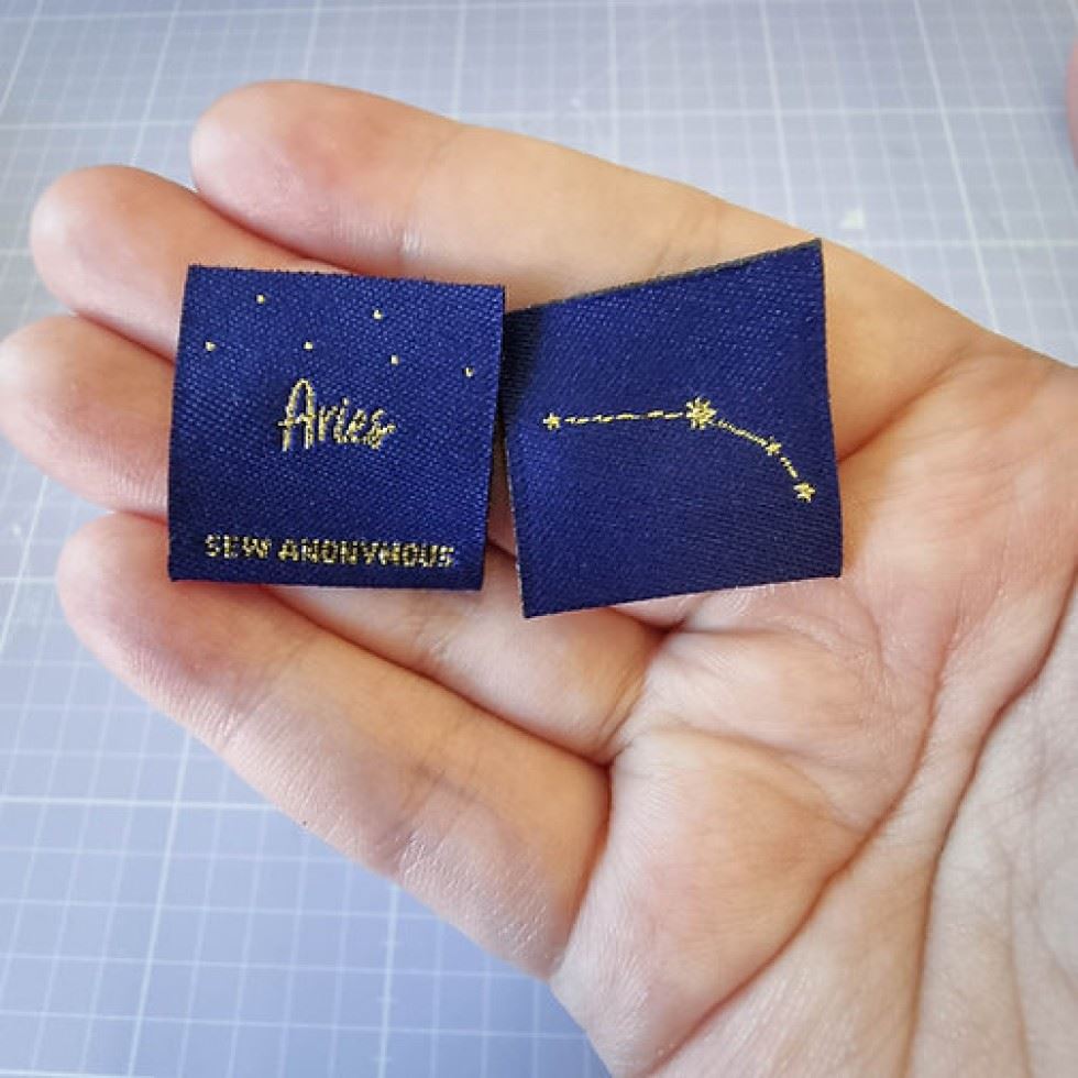 Sew Anonymous Star Sign Metallic Woven Labels Aries
 