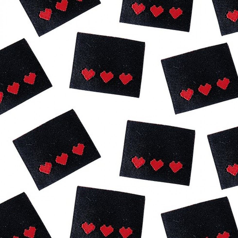 Sew Anonymous Pixel Heart Woven Labels
 