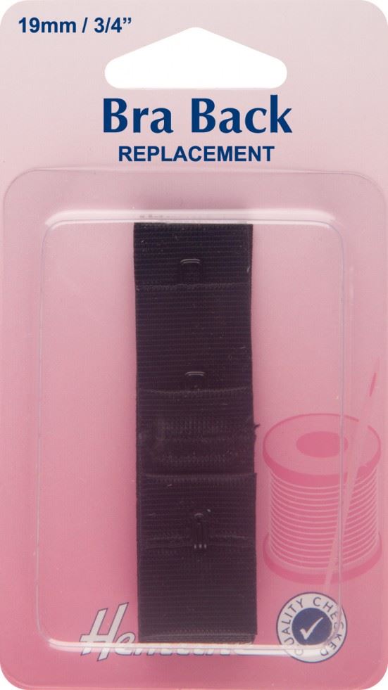 Hemline Black Bra Back Replacements