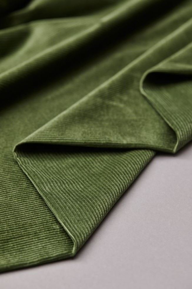 Mind The Maker Khaki Organic Kora Stretch Woven Corduroy Fabric