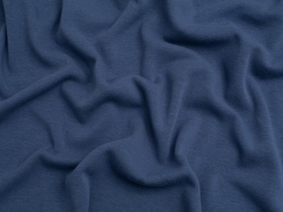 Minerva Core Range Fur Back Sweatshirt Stretch Knit Fabric Indigo Blue
 