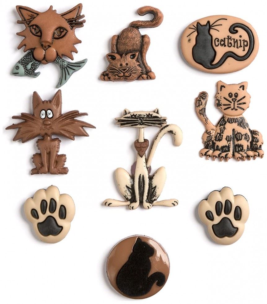 Dress It Up Alley Cats Buttons
 